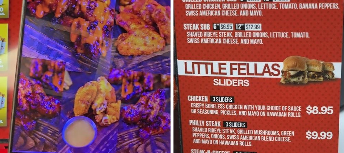 Wing Fellas Menu